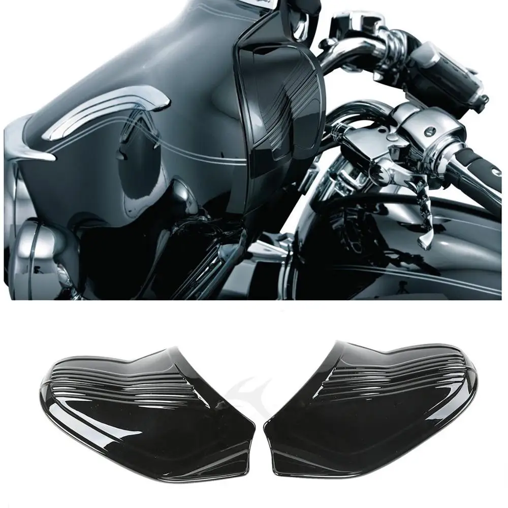 Motocicleta Negro/Cromo alas de Murciélago Fuselaje Interior de la Cubierta Para Harley Touring Electra Street Glide FLHX FLHT 96-13 99 11 2