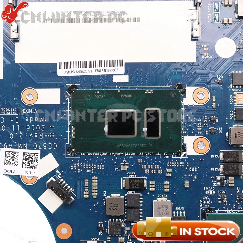 NOKOTION 00PA937 CE570 NM-A831 Para Lenovo ThinkPad E570 E570C de la placa base del ordenador portátil SR2EZ i7-6500U DDR4 940MX 2GB 2