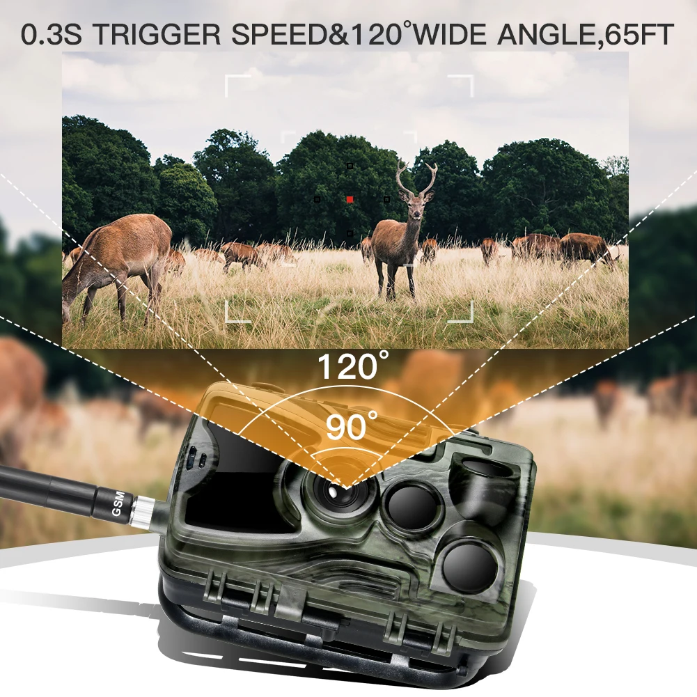 HC-801G 3G MMS/SMTP/SMS Sendero de la cámara de la Caza de la cámara de 940nm IR LED de la foto trampas de 16 mp 1080p HD de la visión nocturna de scout de los animales de la cámara 2