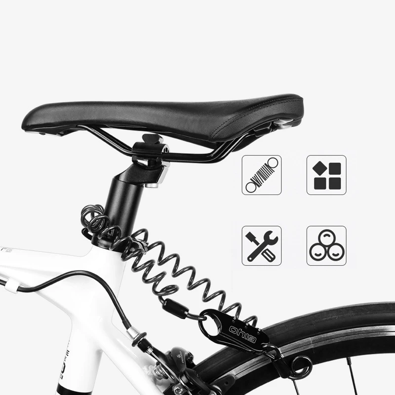 GIYO Bicicleta Mini Cable de Bloqueo 1500mm Ciclismo Veces Casco Bloqueo de Cable de 3 Dígitos de la Combinación de Anti-Robo de Candado de Bicicleta para MTB Bicicleta de Carretera 2