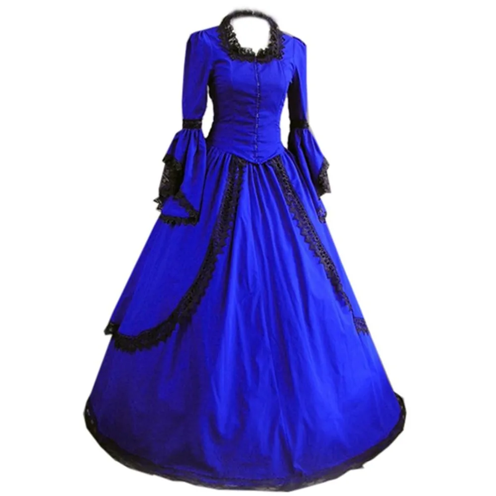 Partiss las Mujeres de Encaje de la Piso-longitud Gótico Victoriano Vestido 2