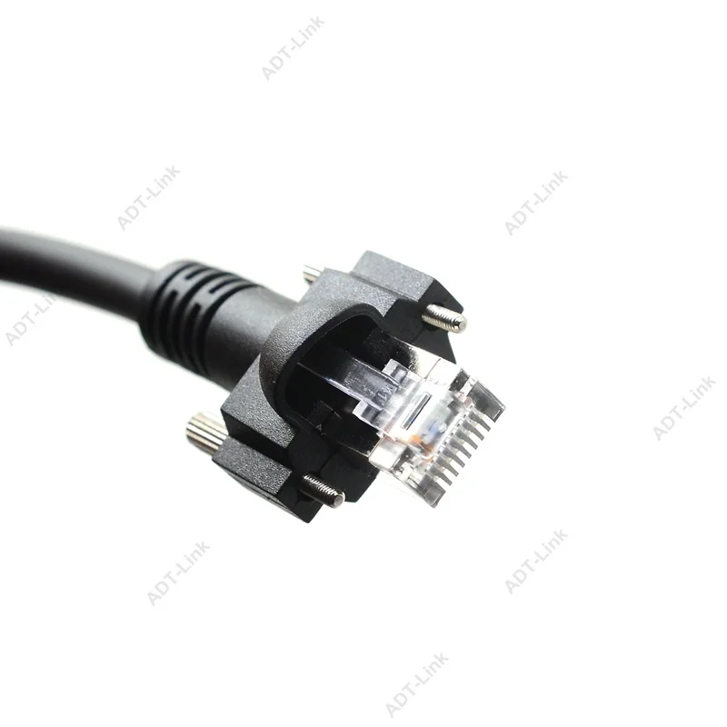 RJ45 GIGE Cable Con el Tornillo de Montaje Gigabit Ethernet Industrial de la Cámara Digital de los Cables de la Flexibilidad y la resistencia a la Flexión 2
