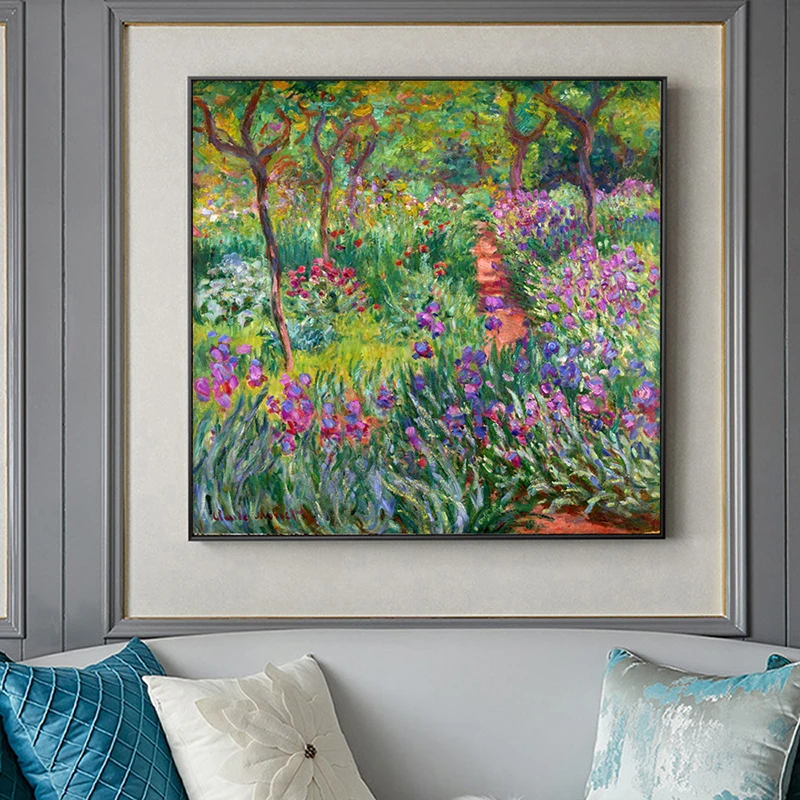 Monet Jardín de la Decoración del Hogar, Pintura en tela, Flores de Réplica Carteles y Grabados Quadros Arte de la Pared de la Imagen para la Sala de estar Sin el Marco 2