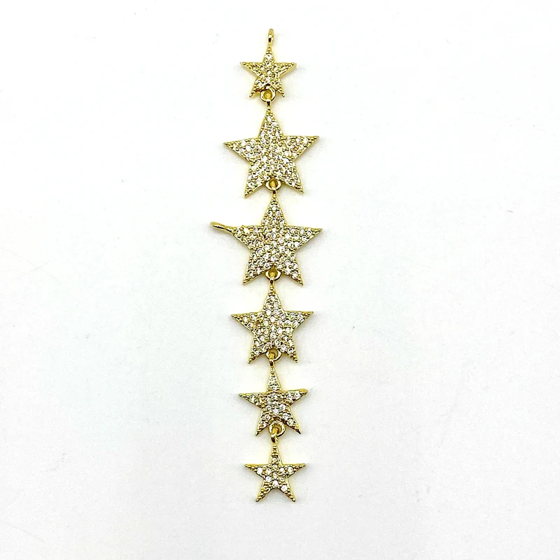 Más reciente Llegada Micro CZ Estrella de Oro Colgantes de la Caja de la Cadena de Collares Para las Mujeres de las Señoras 2
