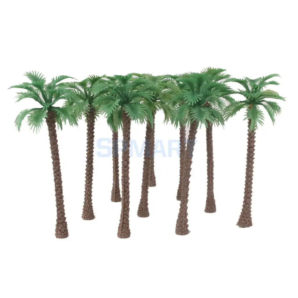 10pcs Modelo de Árboles de Palma de Coco 1/100 11cm 1/65 14cm 2