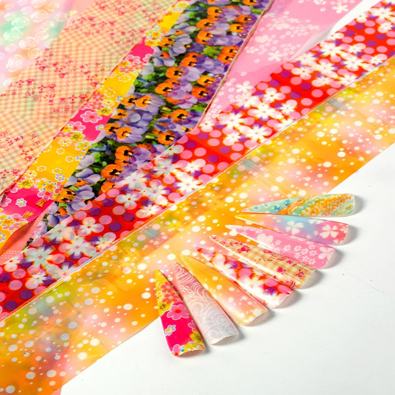 16 Pcs 4x30 Cm de Henna Color Estrella Set de pegatinas de Arte Floral Láser de Uñas de Película de Transferencia de Papel DIY Arte del Clavo de la Decoración de Diseño de Accesorios 2