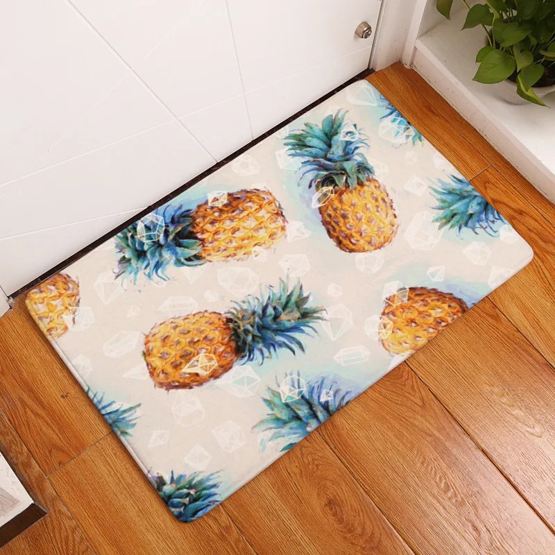 Alfombra de baño alfombra de Baño Wc Alfombra Estera en el Piso de Piña Fruta Impreso Felpudo Cocina al aire libre Mat Decoración del Hogar 50x80cm 2