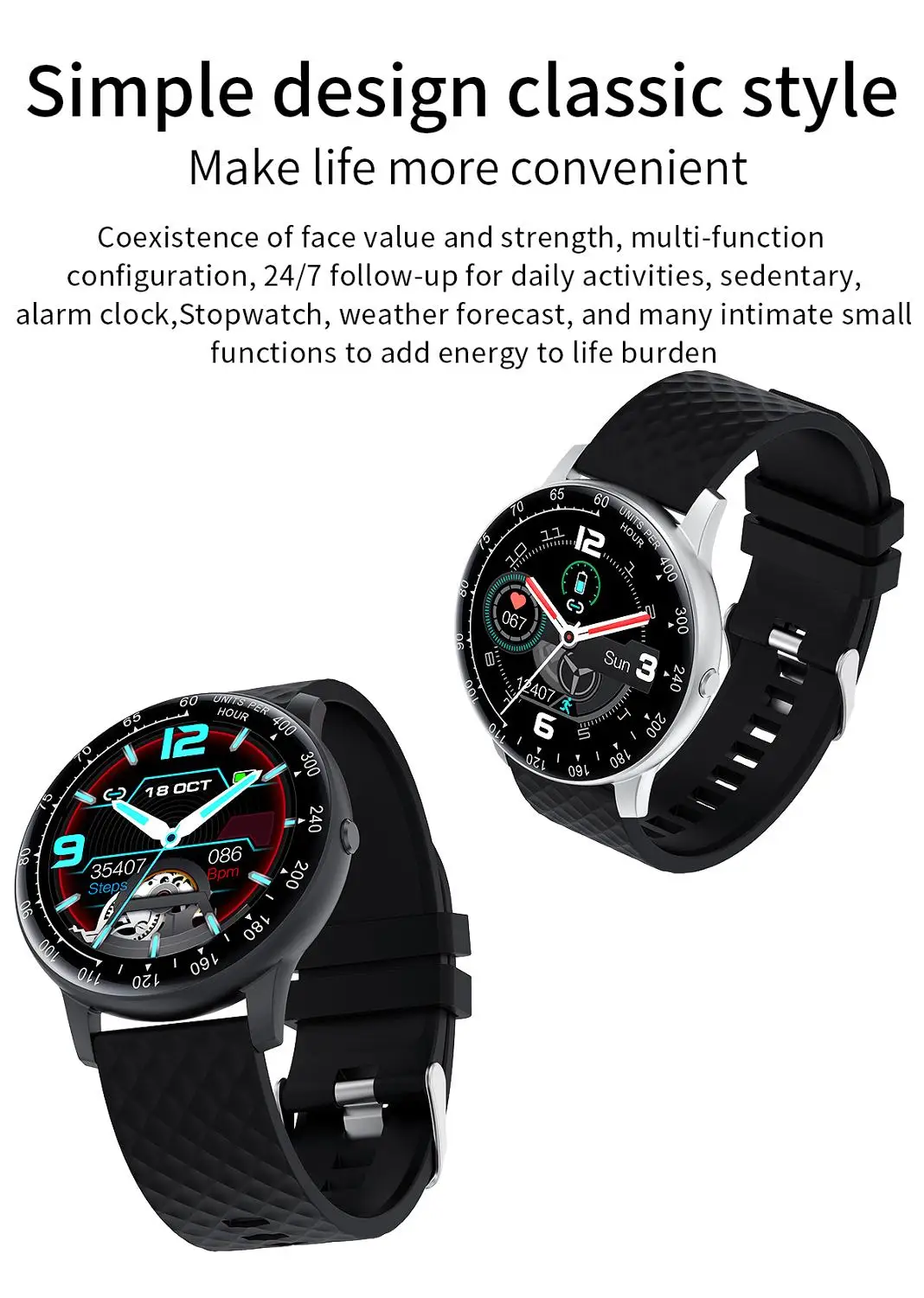 CZJW H30 los relojes inteligentes android reloj para hombre de fitness tracker pulsera smartwatch 2020 de la presión arterial IP67 impermeable reloj deportivo 2