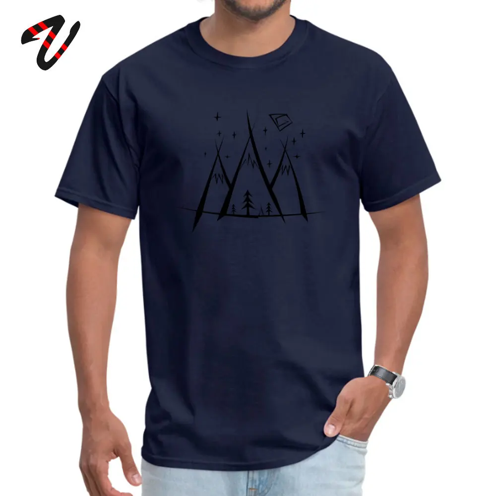 Hombre Camiseta Montañas camiseta del Campamento Minimalista Casual Camisetas de Algodón O-Cuello de Manga Corta de Impresión de Camisetas Ostern Día de Envío Gratis 2
