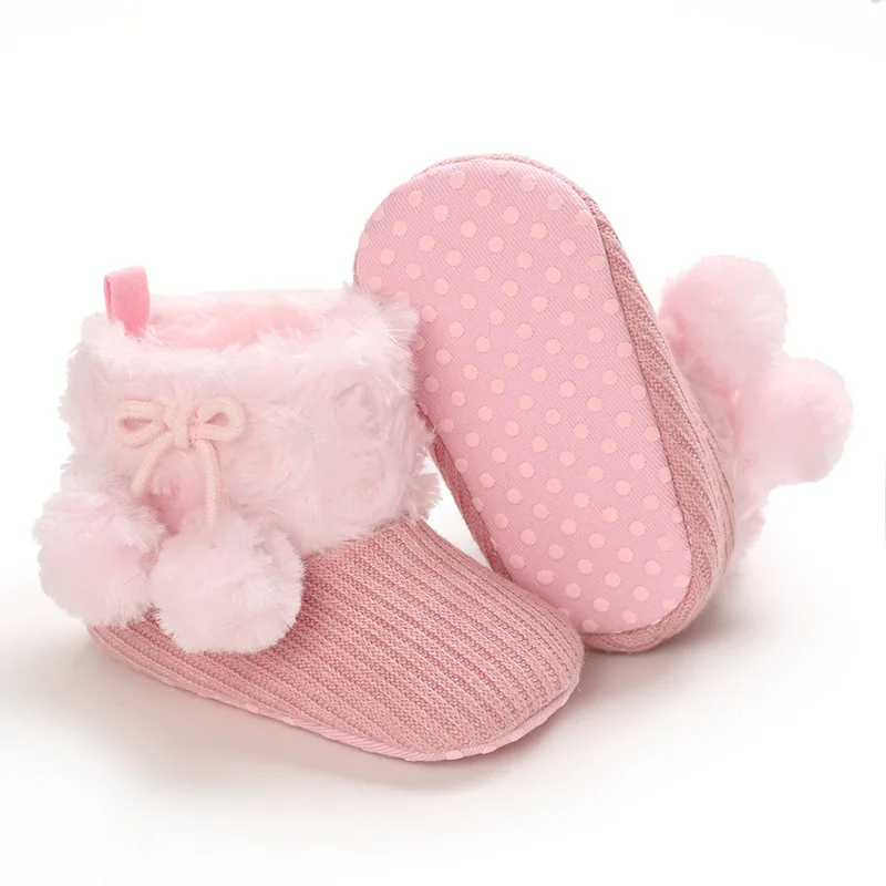 0-1 año de Edad Bebé Zapatos de Suela Suave Bebé Primeros Caminantes Niño Niñas Botas de Nieve de Color Sólido Zapatos de Cuna 2