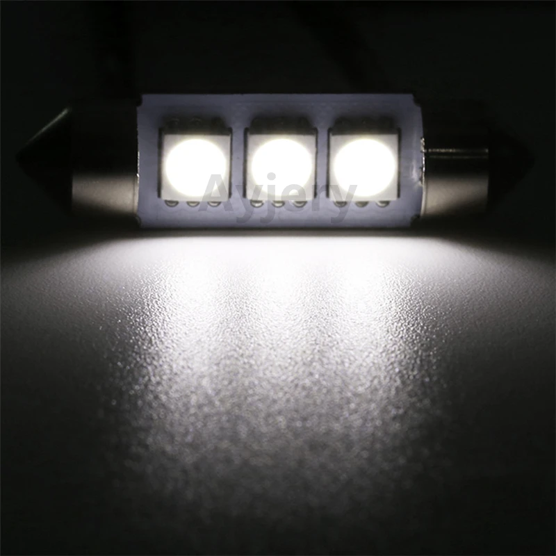 AYJERY Super Brillante 50PCS 33 mm 36 mm 39 mm 42 mm de C5W 5050 3 SMD 3 LED Blanco de Automoción de la Luz de Estacionamiento Interior Lámparas de la Luz del techo de 12V 2