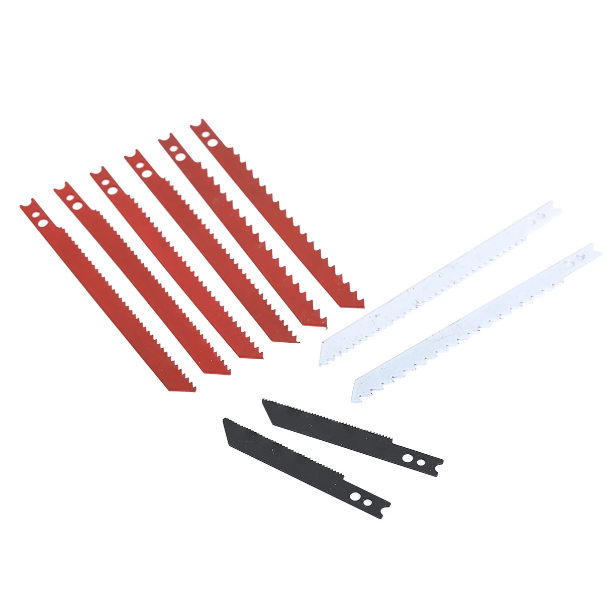 10pcs sierra de calar con Hojas Conjunto para blanco y Negro y Decker Sierra Caladora de Metal de Plástico de Madera Cuchillas 2