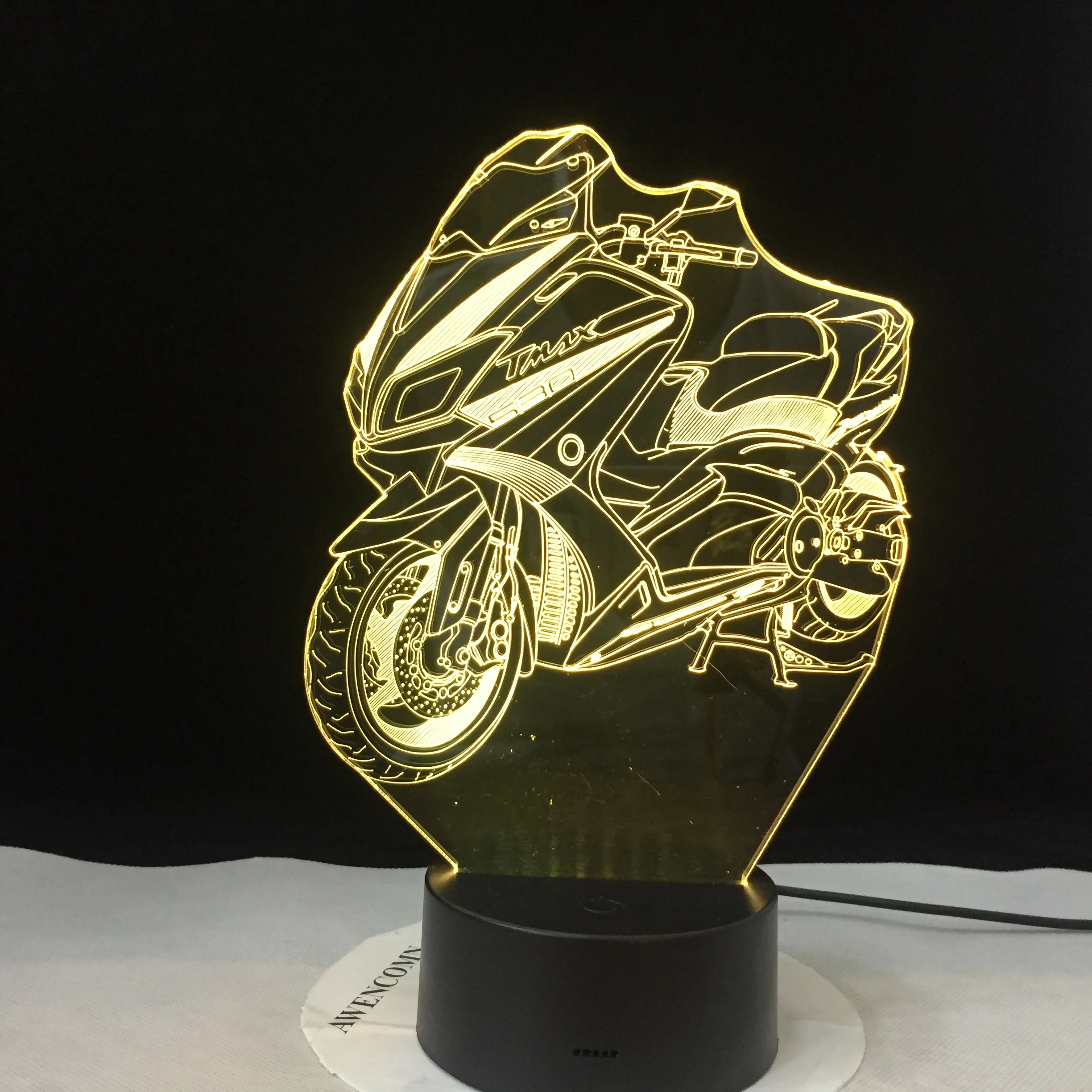 Modelo de la motocicleta Luminoso 3D Ilusión de la Lámpara del Led Táctil a color, lámpara de noche la Iluminación del Flash Brillan en la Oscuridad Motor Juguetes Dropshipping 2