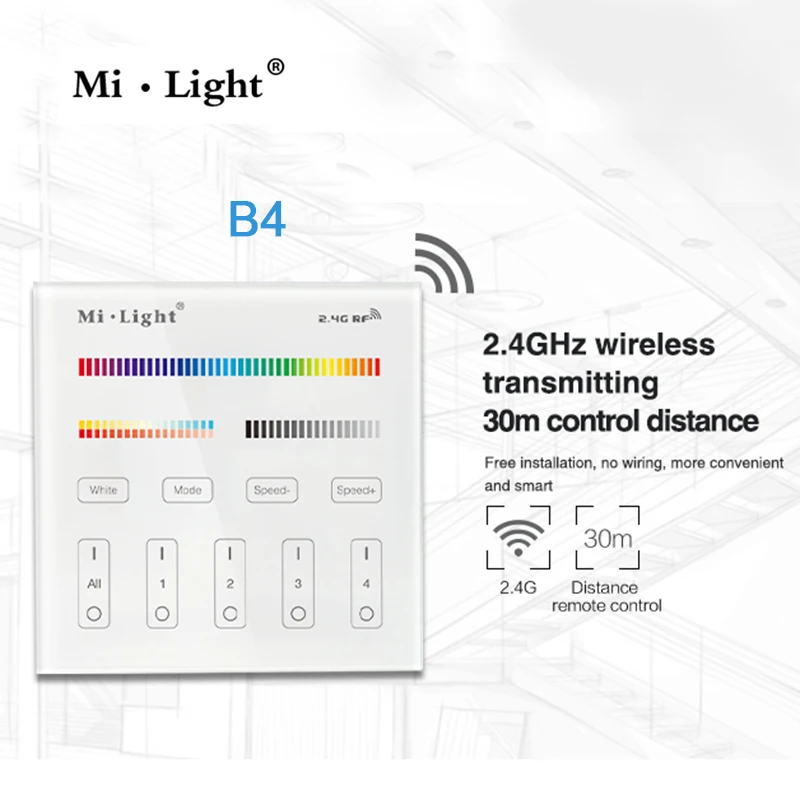 Miboxer PL5 40W RGB+CCT de la Luz del Panel Controlador de 2.4 G wireless Smart Panel de control Remoto B8/FUT089/FUT092/B4/T4 2