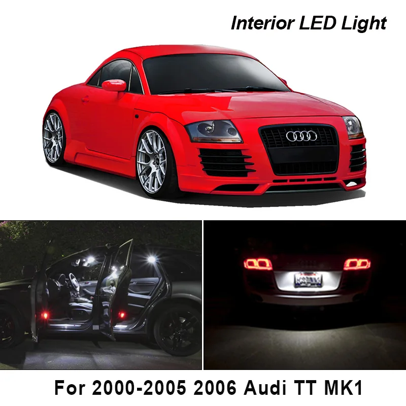 14 unidades de Canbus nterior de Luz LED Kit Para el período 2000-2005 2006 Audi TT MK1 Led Blanco Mapa Cúpula Paso de Licencia de la luz de la placa de la Luz de Cortesía 2