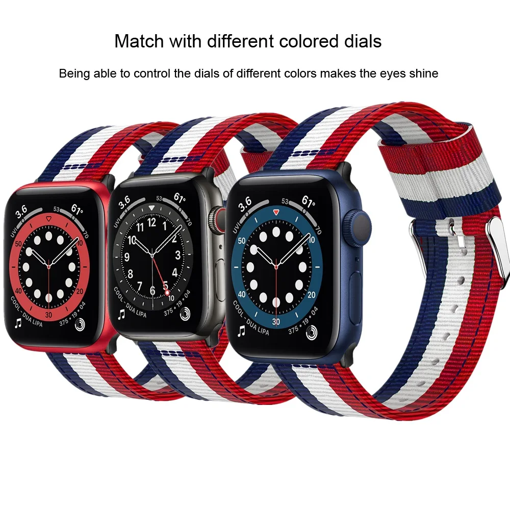 2ajuste correas para apple watch 6 se banda de 44 mm de 40 mm, serie 4, 5 correa para el iwatch 3 42 mm 38 mm correa de malla de bucle y de nylon correas de relojes 2