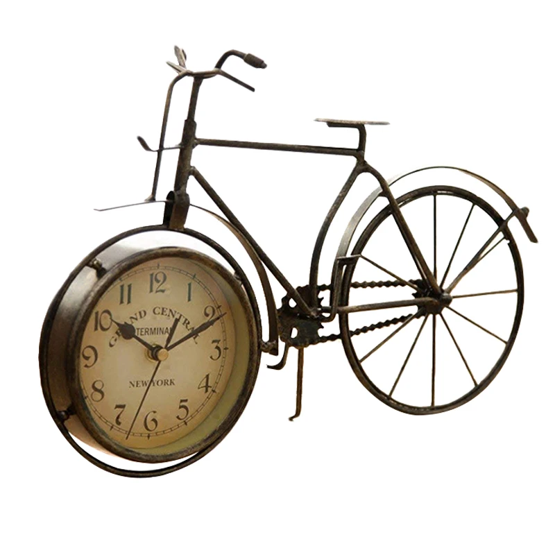 Vintage De Hierro De Bicicletas Tipo De Reloj De Mesa Clásicos No Marcando Silencio Retro Decorativos Bicicleta De Reloj Para La Sala De Estar Sala De Estudio, Cafetería B 2