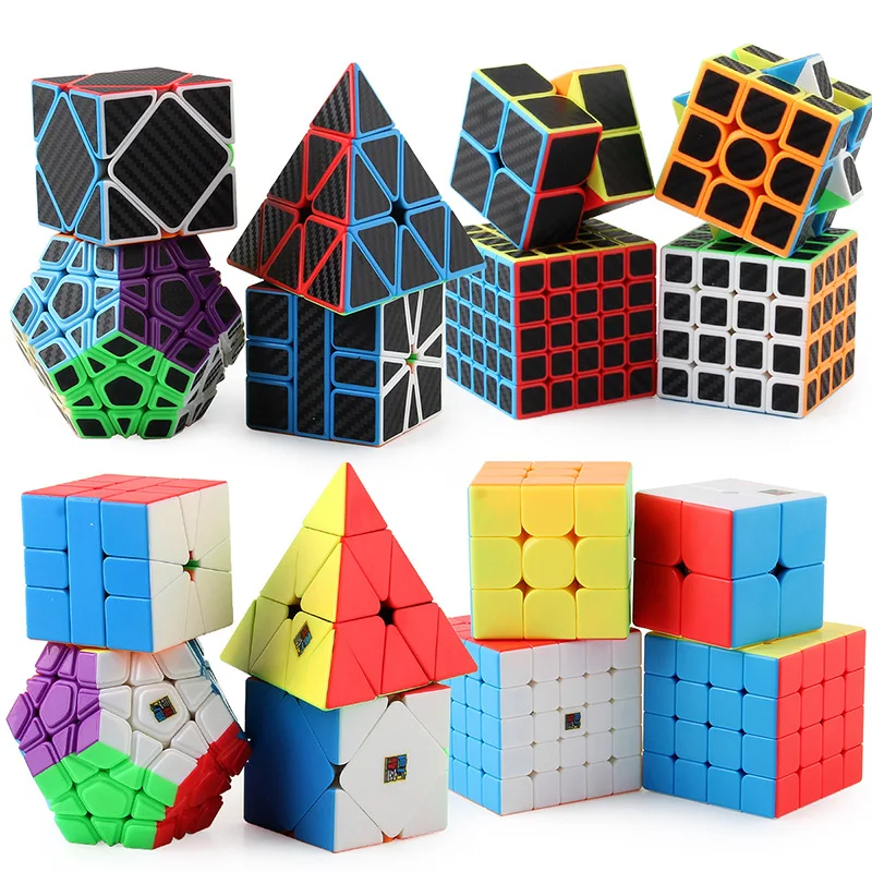 Cubo Moyu Paquete de 2x2 3x3 4x4 5x5 Velocidad Cubo Conjunto Mofang Meilong Cubo Mágico MF2S MF3S MF4S MF5S Pack de Rompecabezas de Juguete de la Caja de Regalo 2