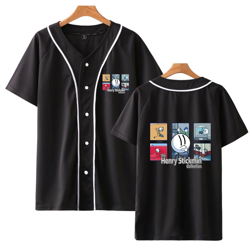 Henry Stickmin de la Moda de Béisbol de las camisetas de las Mujeres/de los Hombres de Verano de Manga Corta de la Camiseta de 2020 Caliente de la Venta Informal de Streetwear 2