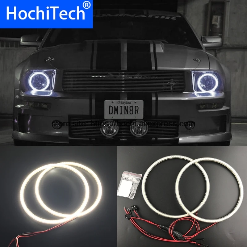 HochiTech Ultra brillante SMD LED blanco de ojos de ángel 2000LM 12V anillo de halo, kit de luz diurna DRL para ford Mustang 2005 - 2009 2