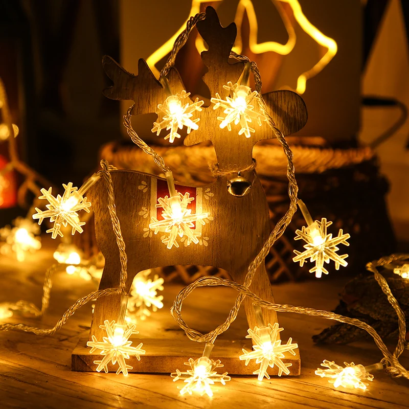 2M/3M 20LED Snowflaker Garland Cadena de Luces Alimentado por Batería Flores de Cerezo de Hadas de la Luz Para el Año Nuevo Árbol de Navidad Decoración para el Hogar 2