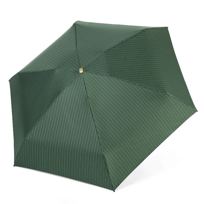 Mini pequeño fresco de bandas planas de paraguas para la lluvia plegable de protección UV de los hombres paraguas plegable de la mujer del paraguas S504 2