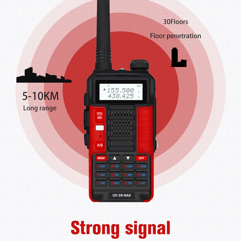 10W Baofeng UV-5R MAX Walkie Talkie UV5R max de Banda Dual de Dos vías de Radio UHF VHF Transceptor USB para Cargar la Caza de Jamón de Radio Transmitte 2