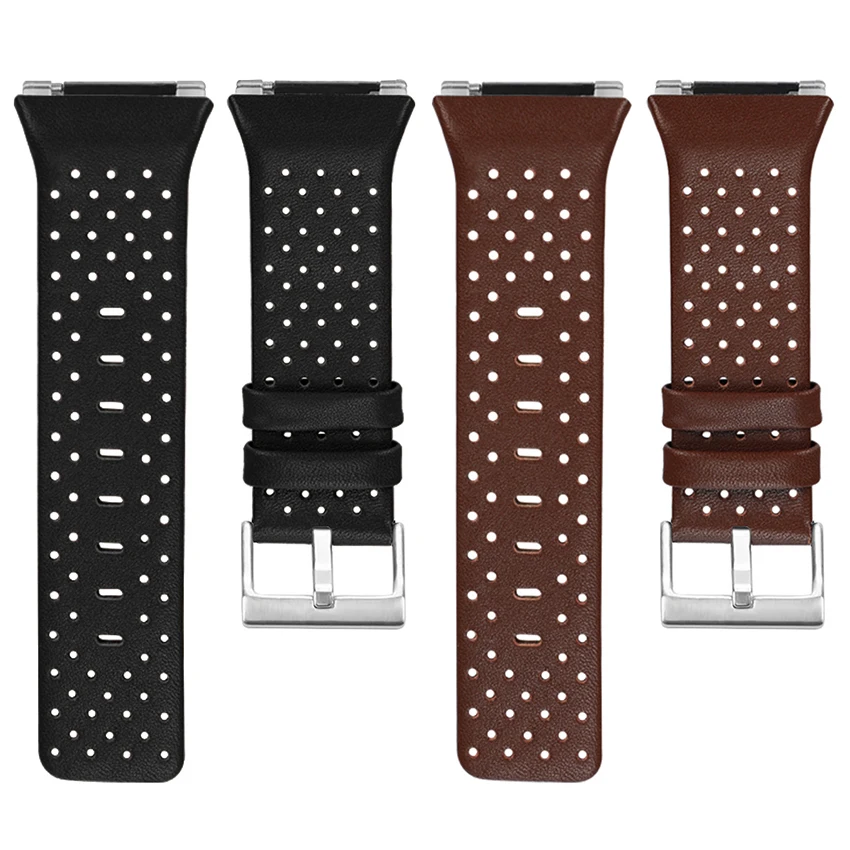 Transpirable Correa Para Fitbit Iónica Reloj Inteligente de Cuero Perforado de Sustitución de Instalación Rápida de Accesorios deportivos 230mm 2