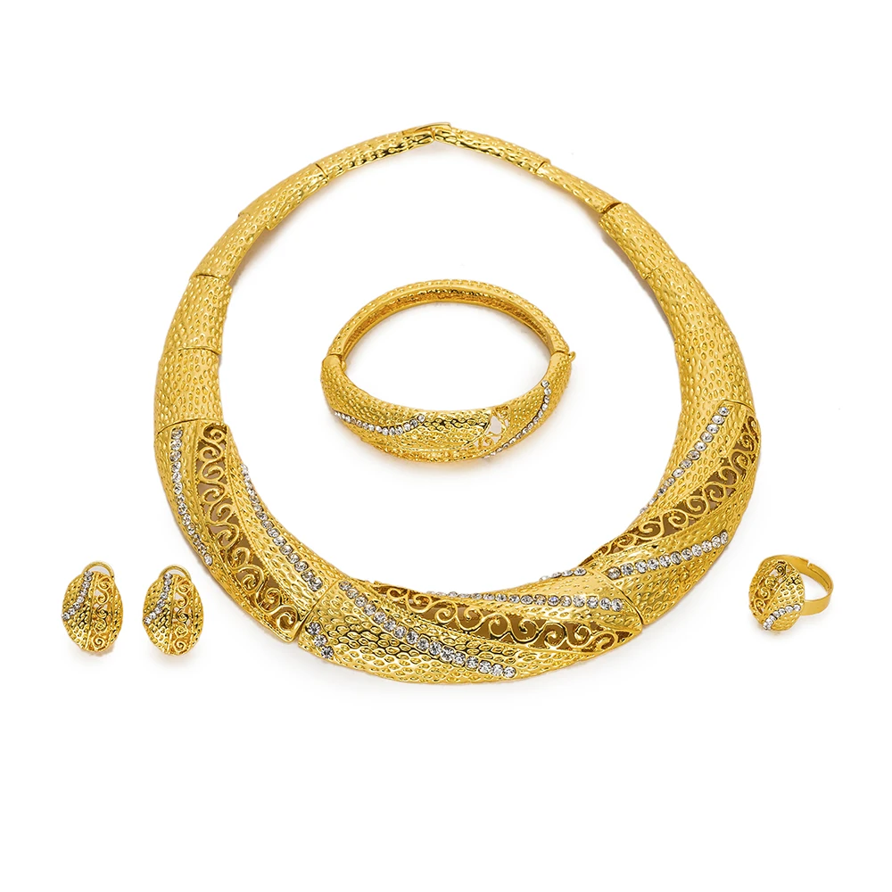 BAUS Exquisita Dubai conjuntos de joyas de lujo de color de Oro de la india joyería grande de Nigeria Africana de la joyería al por mayor Accesorios de la joyería 2