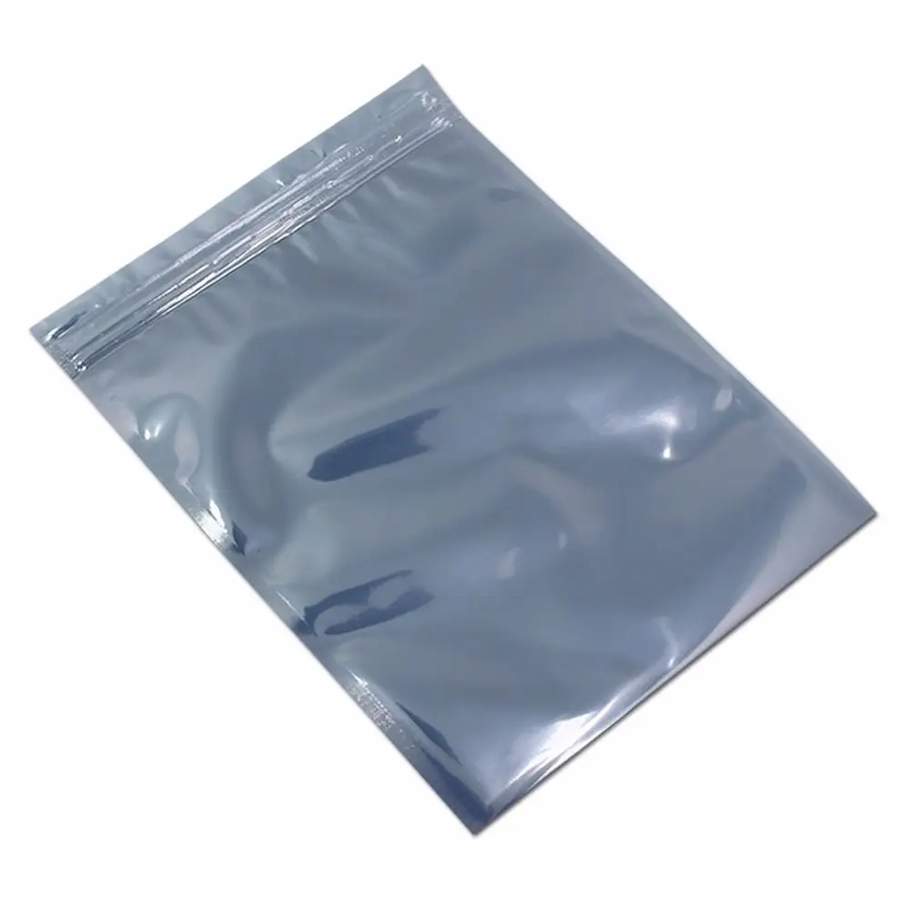 100pcs 15*20cm Antiestático de Aluminio de la Bolsa de Almacenamiento de zipper Resellable Anti Estática Bolsa para Accesorios Electrónicos Paquete de Bolsas de 2