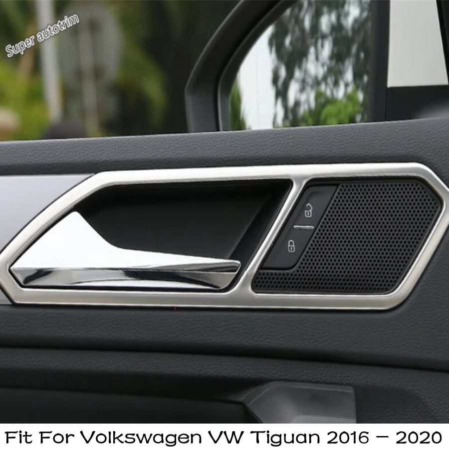 Lapetus Interior de la Manija de la Puerta Tazón, Cubrir Recorte de Accesorios de Ajuste Interior Para Volkswagen VW Tiguan 2016 - 2020 de Acero Inoxidable 2