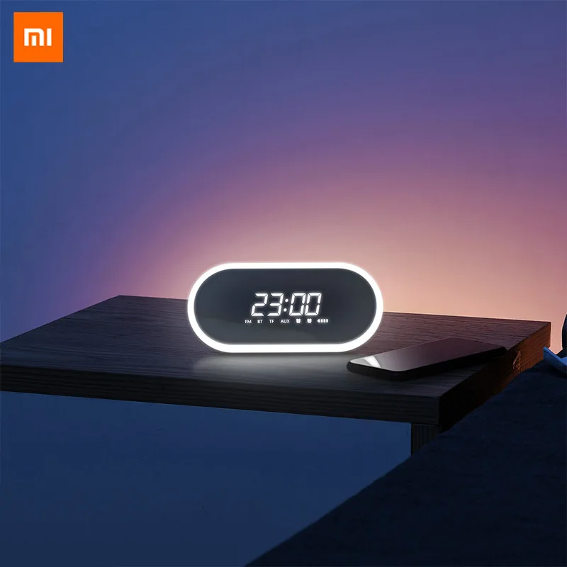 Original Xiaomi Youpin Mijia BASEUS Mini Reloj de Alarma Inalámbrico Bluetooth altavoz hogar subwoofer espejo de radio 3D surround 2