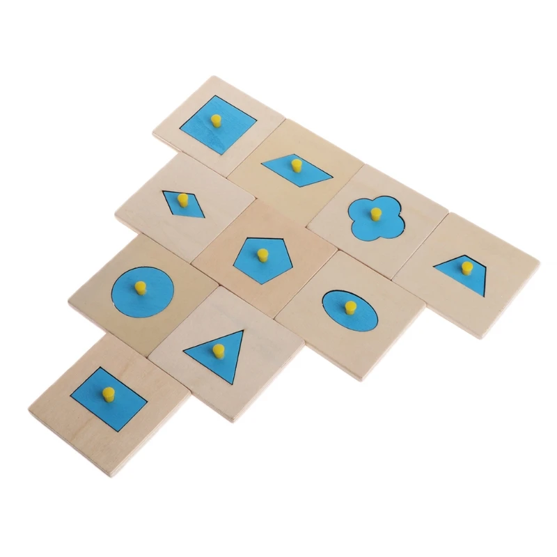10pcs Montessori Formas de Clasificación de Rompecabezas de la Geometría de la Junta de Educación Preescolar de los Niños Juguetes 2