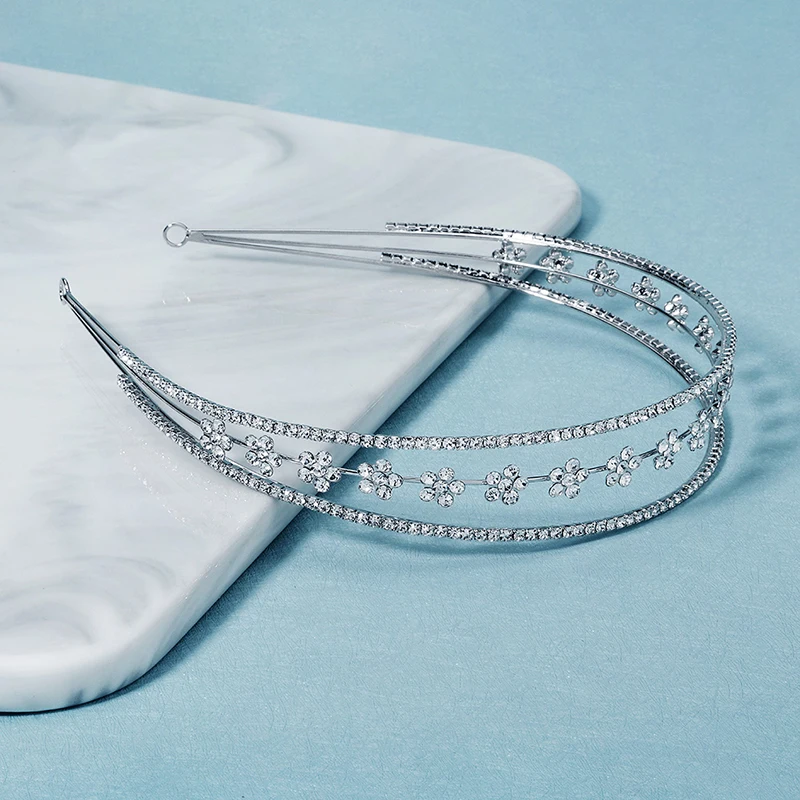 Miallo de Moda Diademas de diamantes de imitación para las Mujeres Vinchas Accesorios para el Cabello de Color Plata de la Boda de la Corona Nupcial del Pelo de la Joyería de Regalo 2