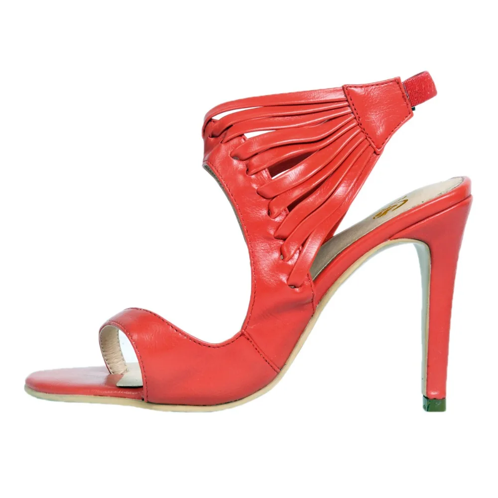 La Intención Original de las Mujeres Hermosas Sandalias De 2017 Dedo del pie Abierto Finos Tacones Sandalias de Alta calidad de los Zapatos Rojos de la Mujer Más el Tamaño de 4-15 2