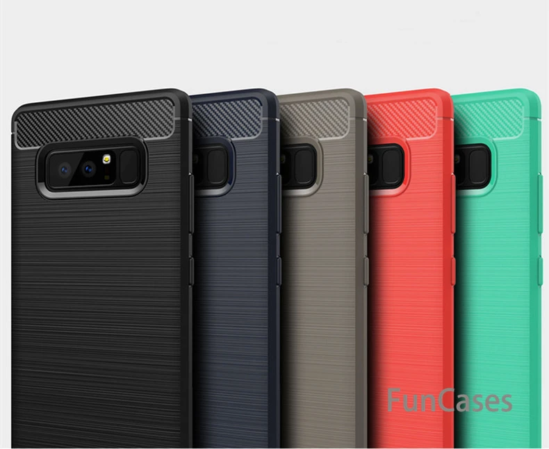 Para Samsung Galaxy Note 7 8 9 Caso de Silicona Suave de TPU Cepillado de Fibra de Carbono de la Textura de la Tapa Para Galaxy Note FE N9300 Shell samsu g 2
