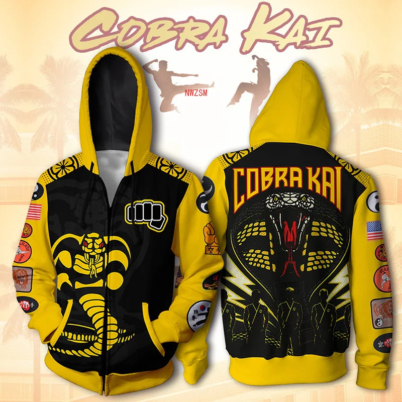 El Karate Kid de Cobra Kai Chaqueta Sudadera con capucha de Impresión 3D de la Animación Ropa de Cosplay de la Capa de la Sudadera con Capucha del Traje Tops Camiseta Pantalones de Cos 2