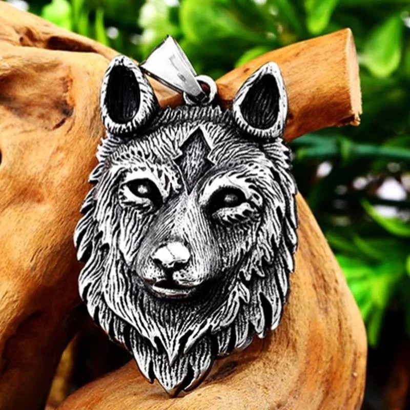De Acero Inoxidable De La Personalidad Creativa Pirata Colgante, Collar De Nordic Wolf Cabeza Collar Animal Original Tendencia Del Partido Del Collar 2