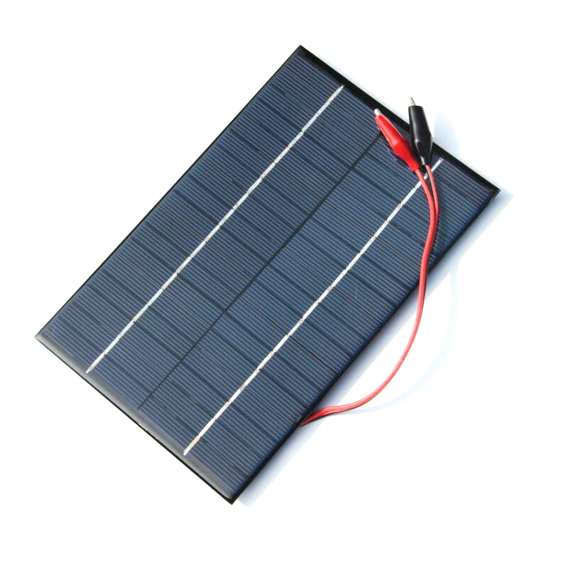 La célula Solar 4.2 W 18V de Células Solares Policristalinas de Panel Solar+pinza Cocodrilo Para la Carga de Batería de 12V 200x130x3MM 2