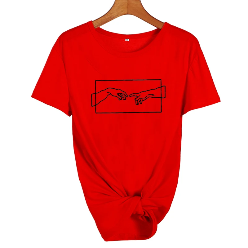 2019 nueva moda de verano de impresión T-shirt O-cuello de manga corta de algodón casual suelto T-shirt ropa de mujer 2