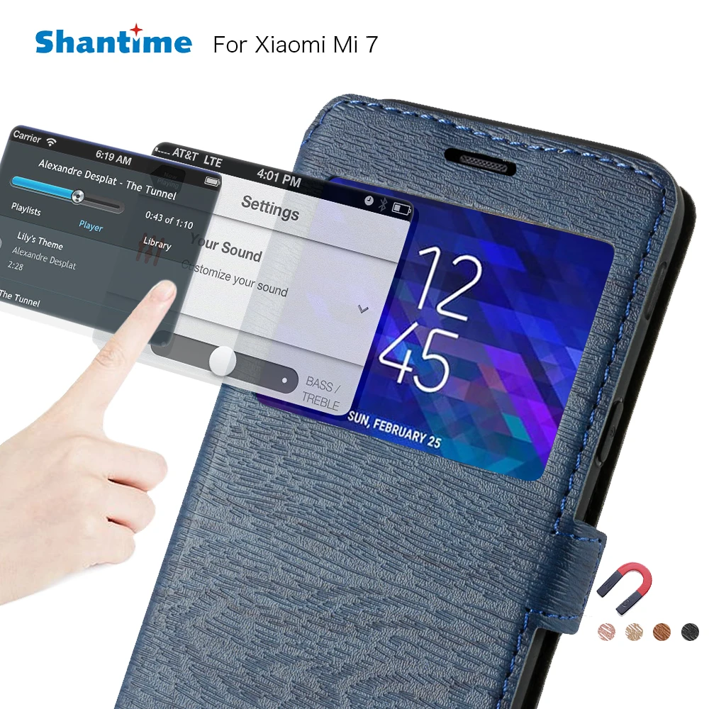 Para Xiaomi Mi 8 Tirón la caja del Teléfono Para el Xiaomi Mi 8 SE Vista de la Ventana de Libro de Casos Para Xiaomi Redmi S2 Suave de Tpu de Silicona Cubierta Posterior 2