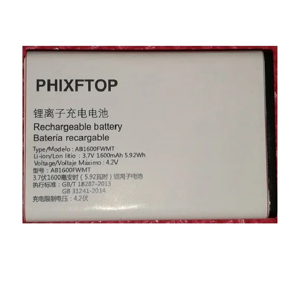 PHIXFTOP original E116 de la Batería Para Xenium CTE116 celular AB1600FWMT Batería para philips Smart teléfono Móvil 4.2 V 2