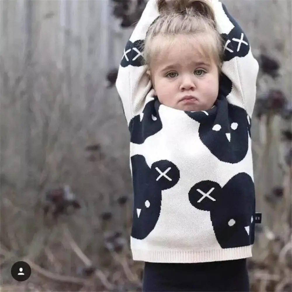 De 0 a 6 Años de Edad los Niños Recién nacidos Suéter para Niñas Niños Niños son de Algodón Jersey Negro de Punto Suéter de Otoño Invierno Ropa de Bebé 2