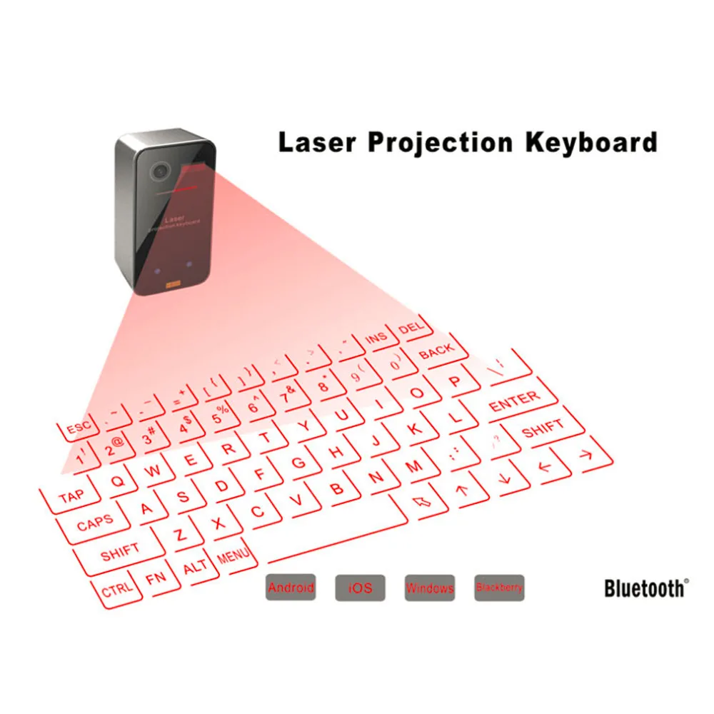 Bluetooth teclado Láser Virtual Inalámbrica Proyección de teclado Portátil para el Iphone y Android Teléfono Inteligente, Ipad, Tablet PC Notebook 2