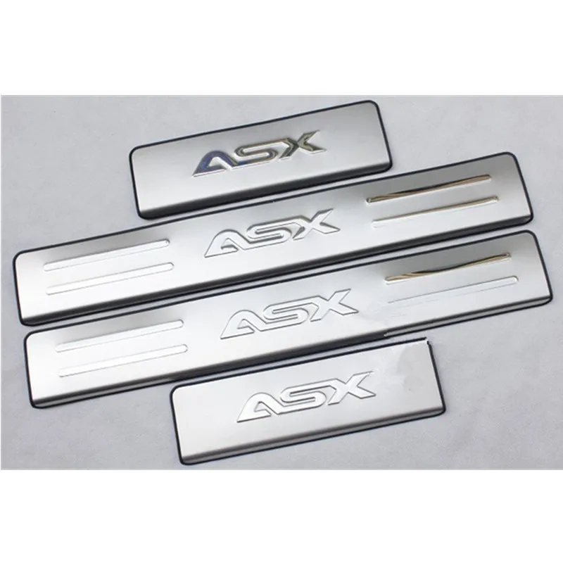 Para Mitsubishi ASX 2011-2019 de Acero Inoxidable de desgaste de la Placa de Alféizar de la Puerta de Bienvenida Coche de Pedales-Estilo Accesorios 4pcs Car styling 2