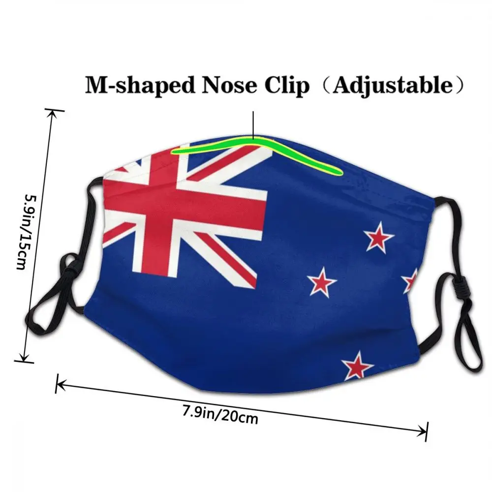 Nueva Zelanda Bandera No Desechable Mascarilla De Las Mujeres De Los Hombres A Prueba De Polvo Cubierta De Protección Del Respirador En La Boca De Mufla 2