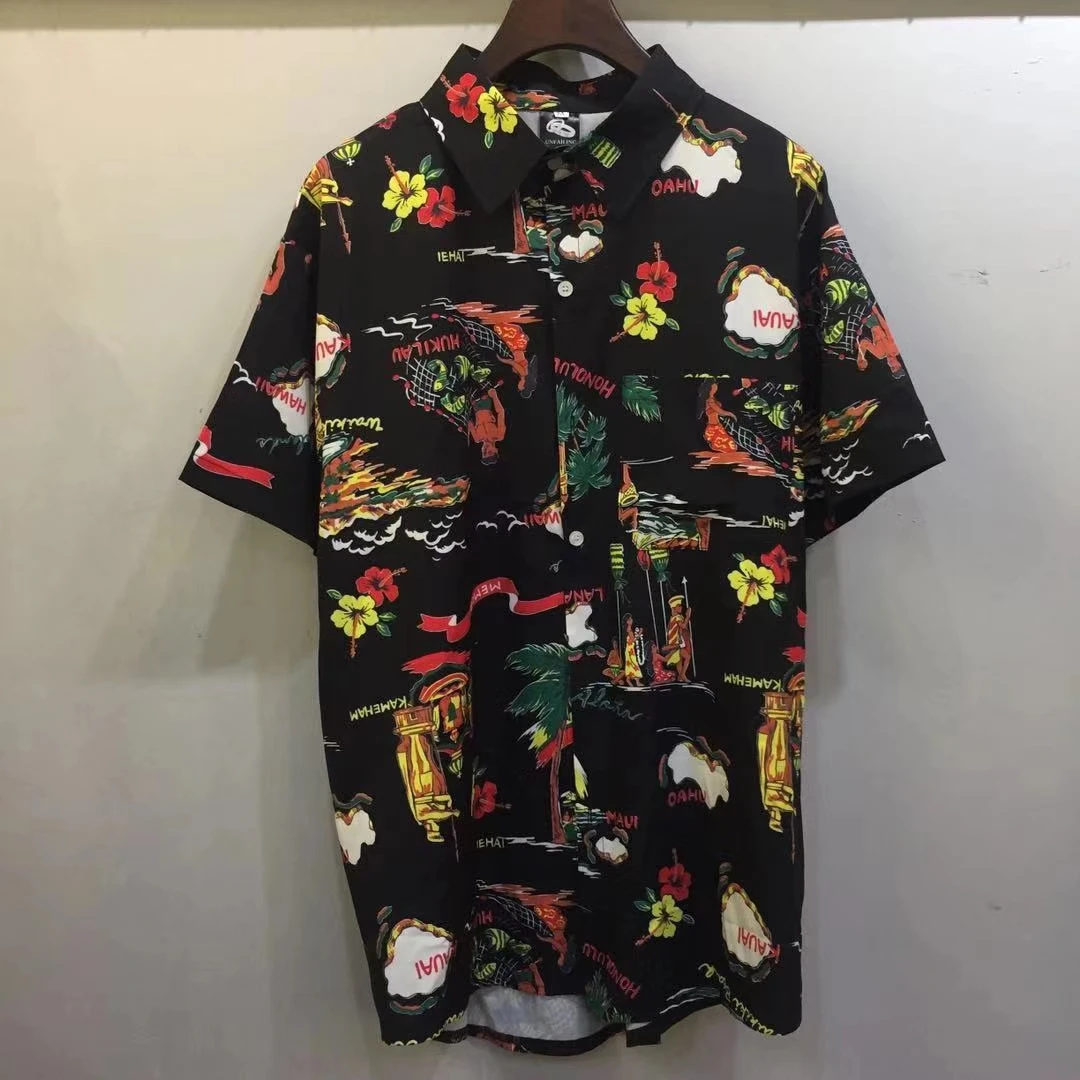 OSCN7 Casual en la Nube Impreso de Manga Corta Camiseta de los Hombres de la Calle 2020 la Playa de Hawaii Oversize de las Mujeres de la Moda de Harujuku Camisas para Hombres 2032 2
