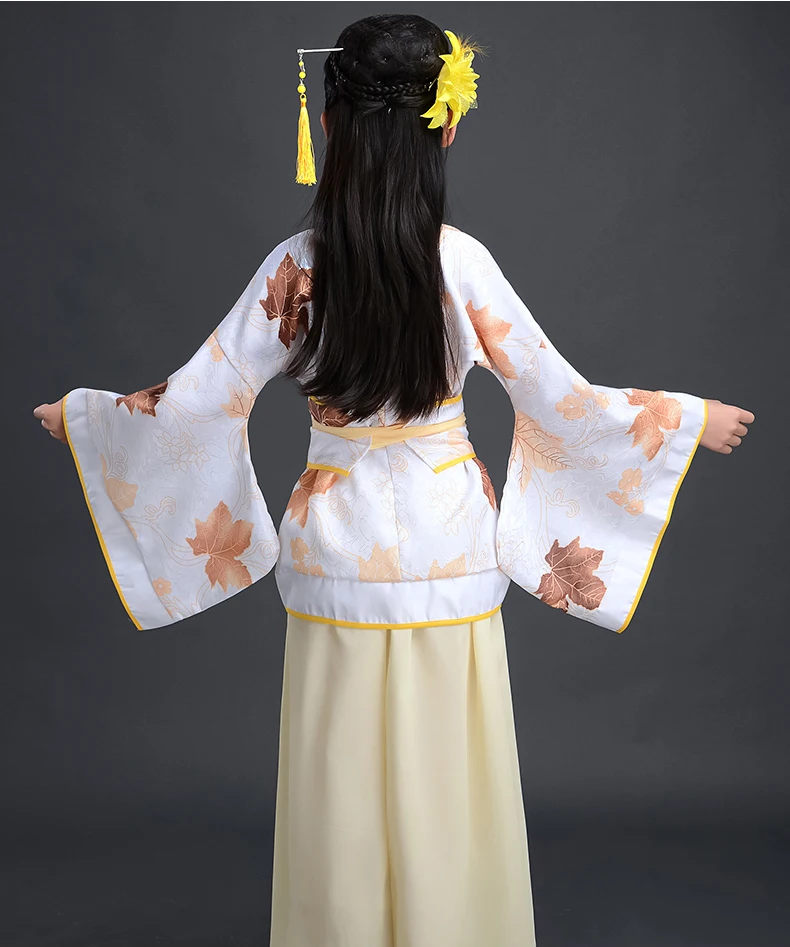 Chino Tradicional de Vestir para Niños Blanco Verde Amarillo Lavanda Hijos Adultos Chino Vestido de Chica Tang Ming Hanfu Cosplay 2