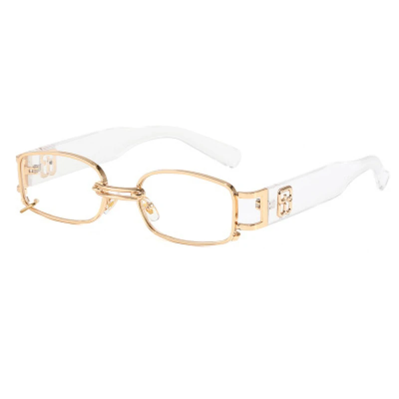 Nuevo retro de metal rectángulo pequeño marco de gafas de sol de los hombres 2020 marca de lujo de alta calidad clara gafas vintage eyewears hombre tonos 2
