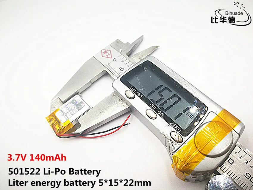 Litro de energía de la batería de Buen Qulity 3.7 V 140mAH,501522 de Polímero de litio ion / Li-ion de la batería de JUGUETE,BANCO de POTENCIA,GPS,mp3,mp4 2